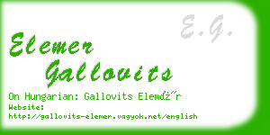 elemer gallovits business card